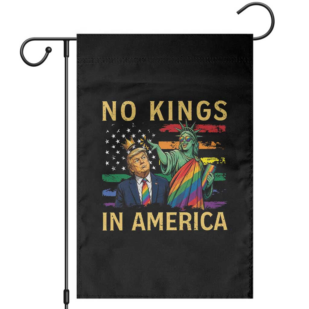 No Kings In America Statue Of Liberty Pride Garden Flag Humorous Political Gift
