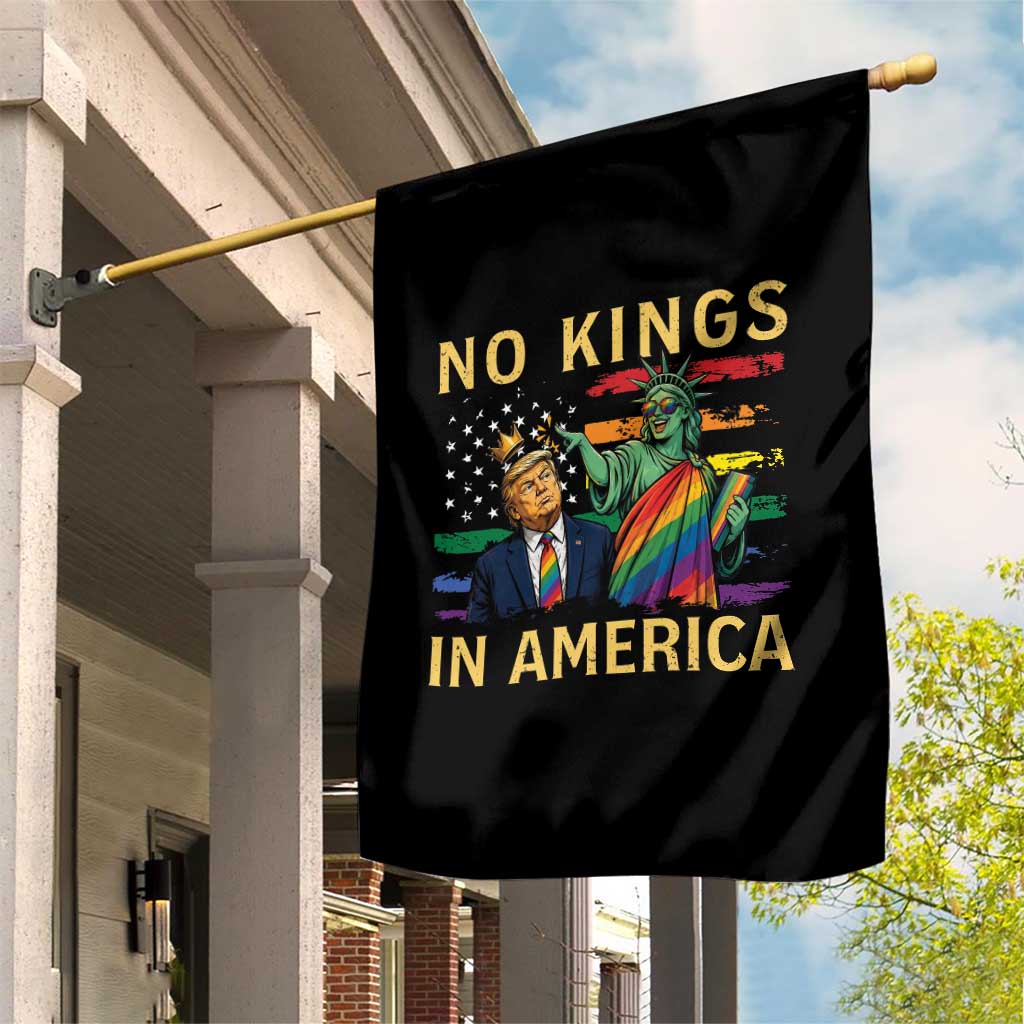 No Kings In America Statue Of Liberty Pride Garden Flag Humorous Political Gift