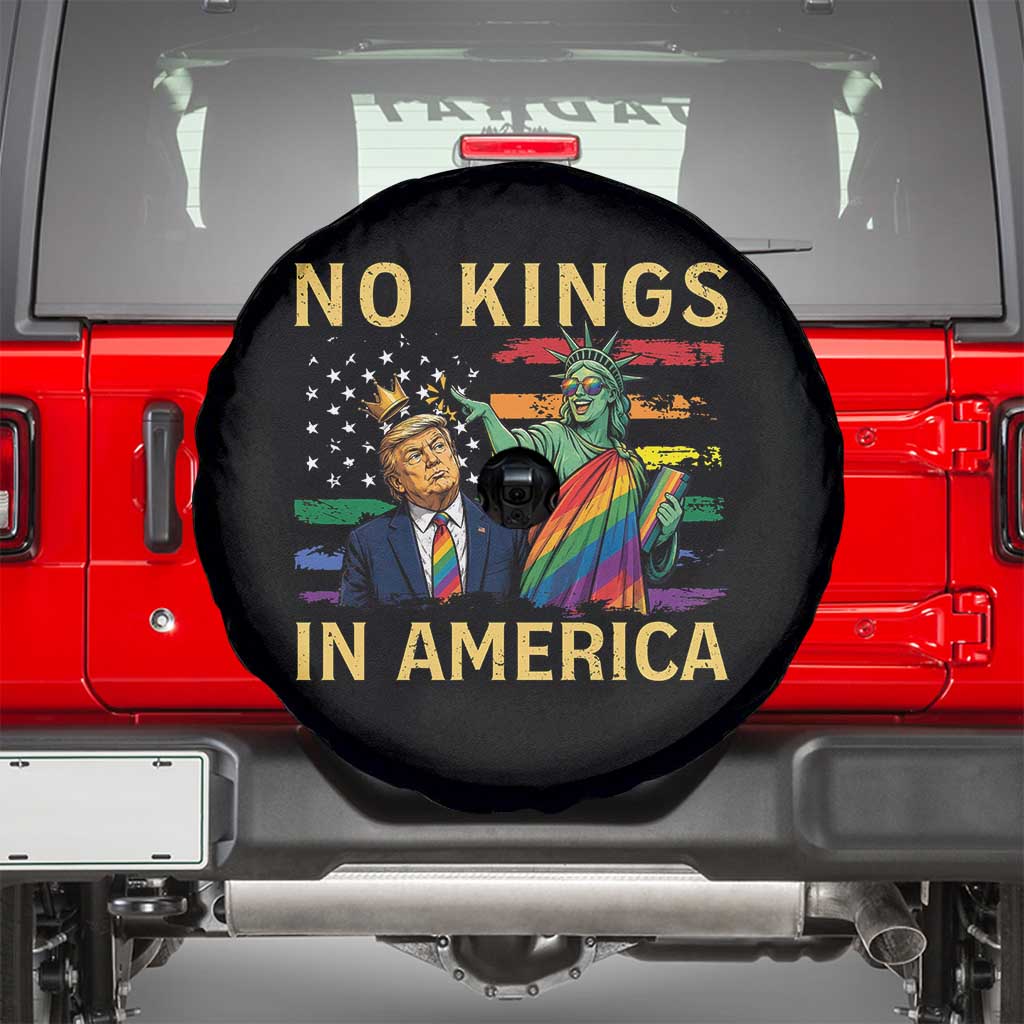 No Kings In America Statue Of Liberty Pride Spare Tire Cover Humorous Political Gift