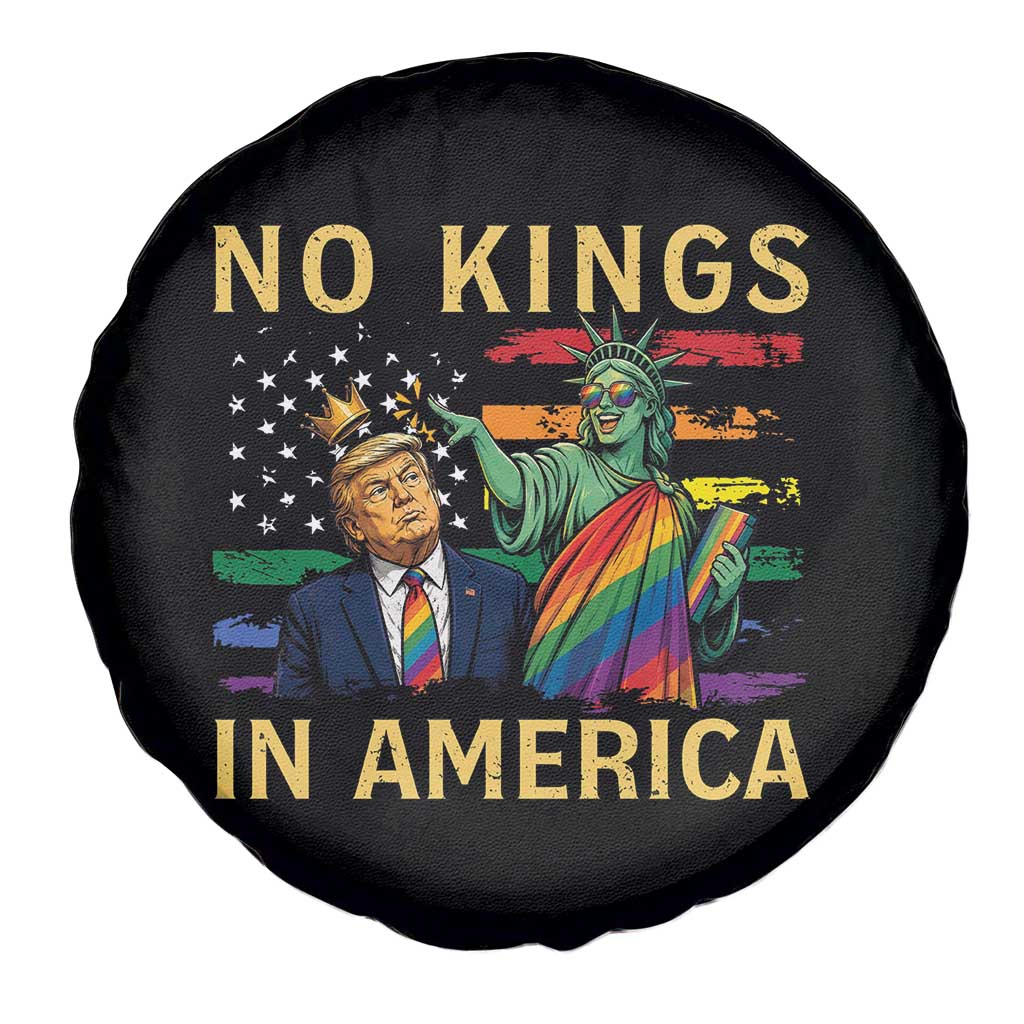 No Kings In America Statue Of Liberty Pride Spare Tire Cover Humorous Political Gift
