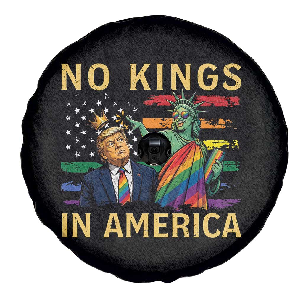 No Kings In America Statue Of Liberty Pride Spare Tire Cover Humorous Political Gift