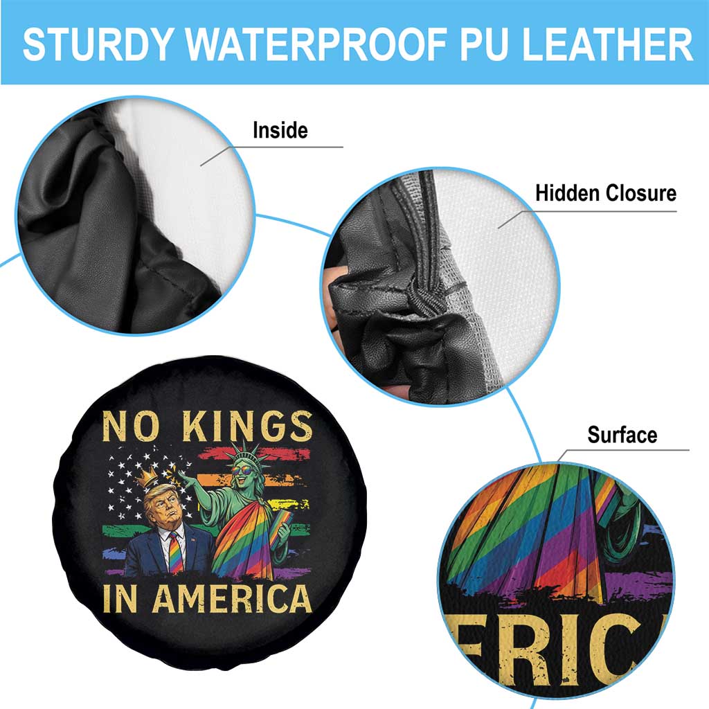 No Kings In America Statue Of Liberty Pride Spare Tire Cover Humorous Political Gift