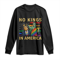 No Kings In America Statue Of Liberty Pride Long Sleeve Shirt Humorous Political Gift