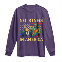 No Kings In America Statue Of Liberty Pride Long Sleeve Shirt Humorous Political Gift