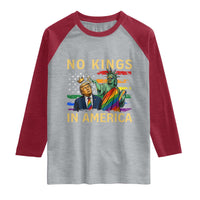 No Kings In America Statue Of Liberty Pride Raglan Shirt Humorous Political Gift