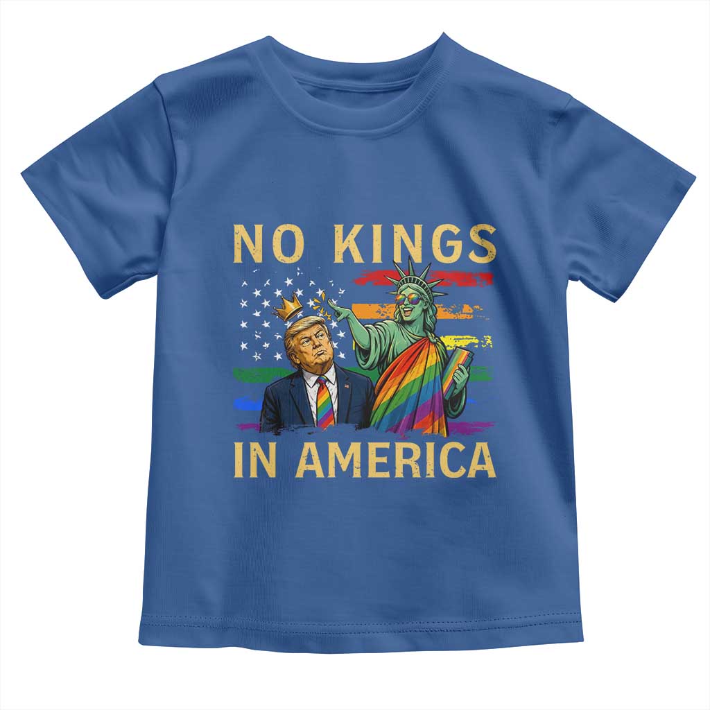 No Kings In America Statue Of Liberty Pride Toddler T Shirt Humorous Political Gift