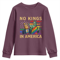 No Kings In America Statue Of Liberty Pride Youth Sweatshirt Humorous Political Gift
