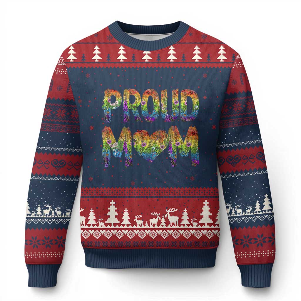 Proud Mom LGBTQ Human Rights Support Ugly Christmas Sweater