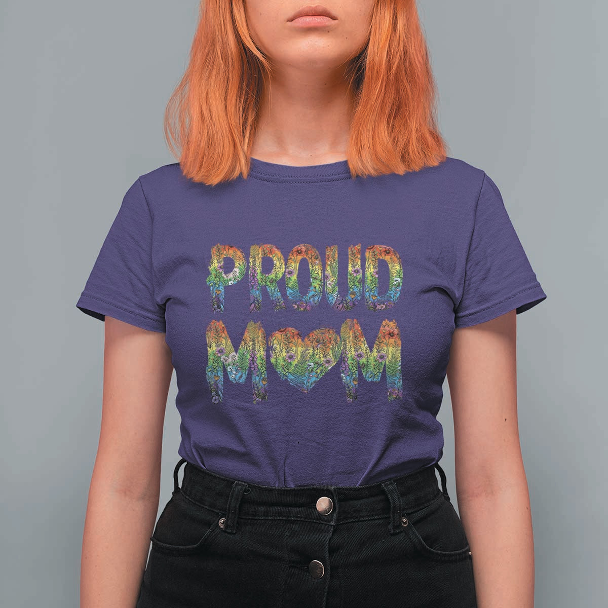 Proud Mom LGBTQ Human Rights Support T Shirt For Women
