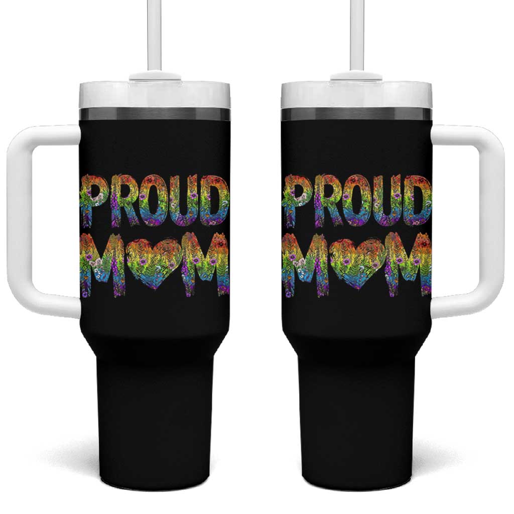 Proud Mom LGBTQ Human Rights Support Tumbler With Handle