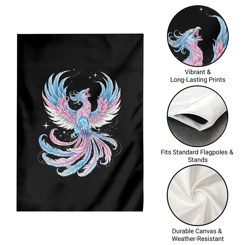 Transgender Phoenix Reborn Garden Flag Trans Pride Flag Bird