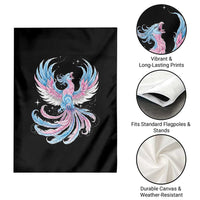 Transgender Phoenix Reborn Garden Flag Trans Pride Flag Bird