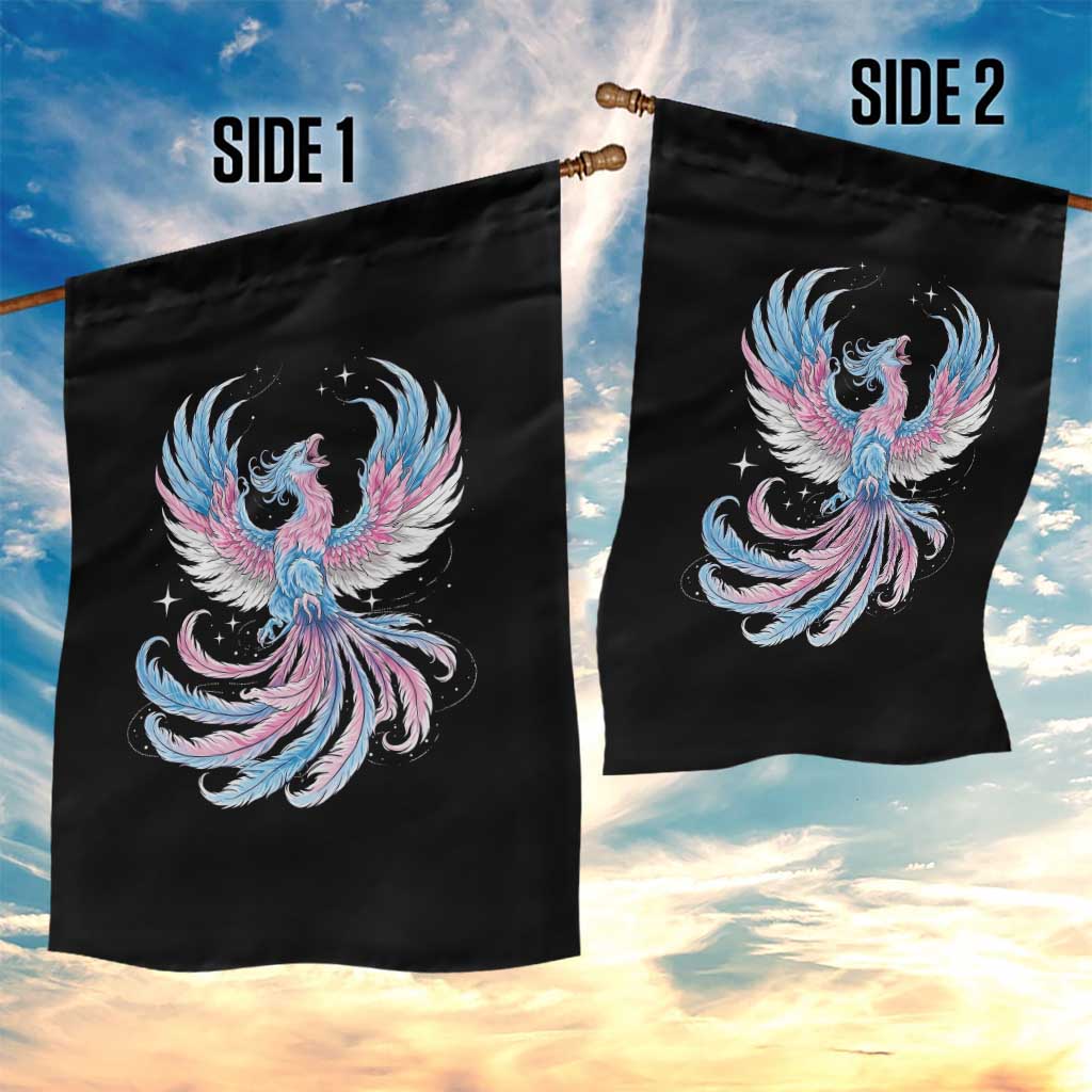Transgender Phoenix Reborn Garden Flag Trans Pride Flag Bird