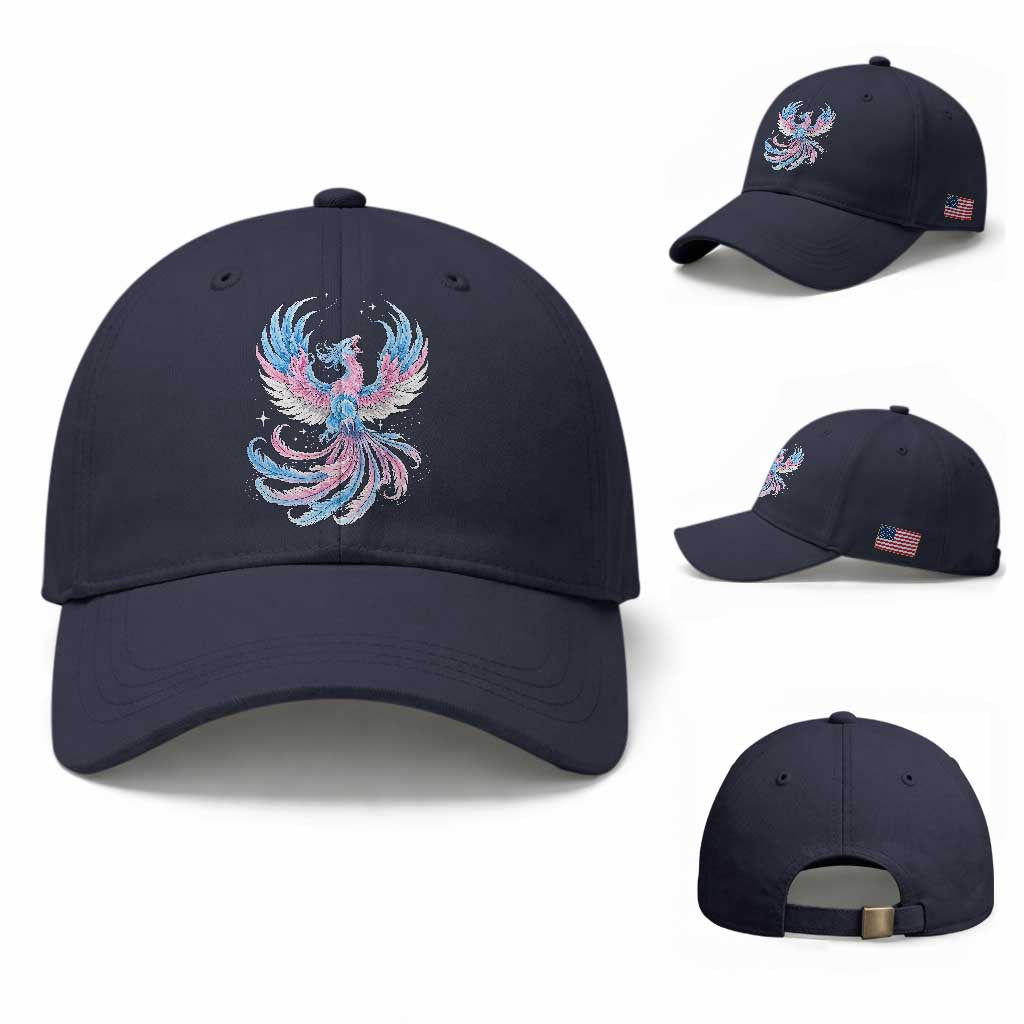Transgender Phoenix Reborn Baseball Cap Trans Pride Flag Bird