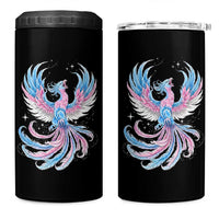 Transgender Phoenix Reborn 4 in 1 Can Cooler Tumbler Trans Pride Flag Bird