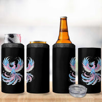 Transgender Phoenix Reborn 4 in 1 Can Cooler Tumbler Trans Pride Flag Bird