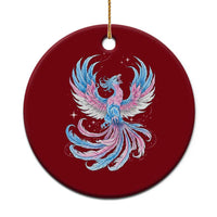 Transgender Phoenix Reborn Ceramic Ornament Trans Pride Flag Bird