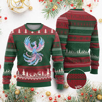 Transgender Phoenix Reborn Ugly Christmas Sweater Trans Pride Flag Bird
