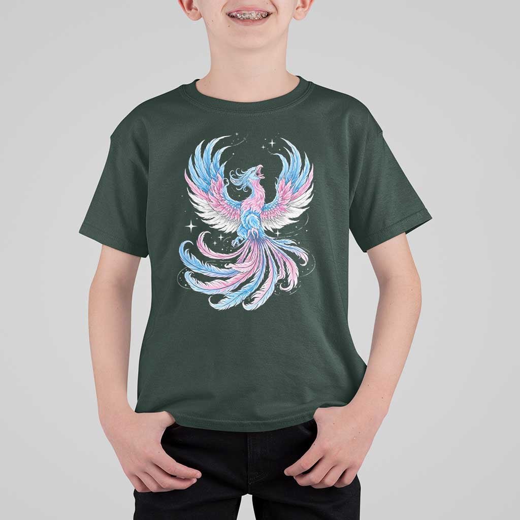 Transgender Phoenix Reborn T Shirt For Kid Trans Pride Flag Bird