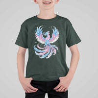 Transgender Phoenix Reborn T Shirt For Kid Trans Pride Flag Bird