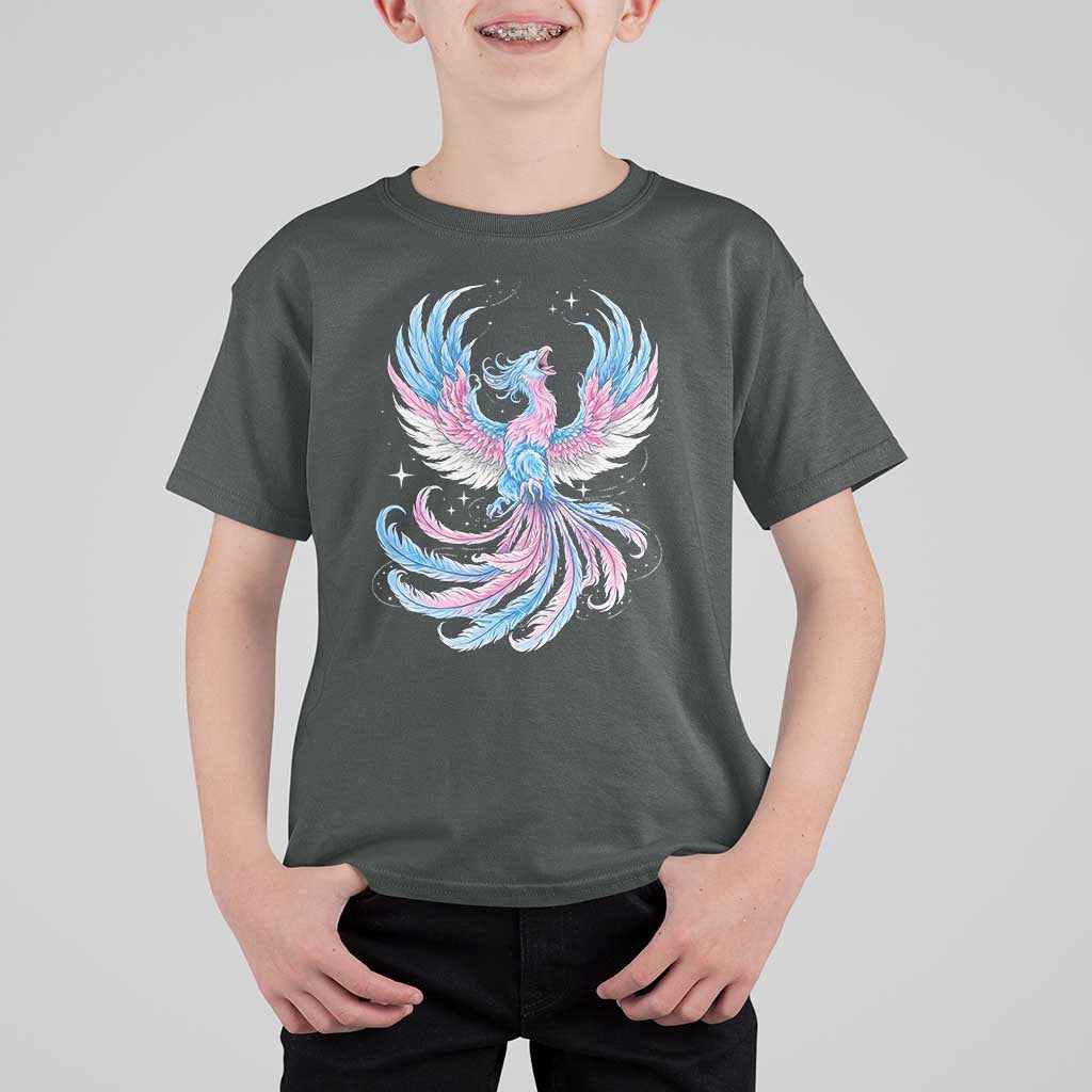 Transgender Phoenix Reborn T Shirt For Kid Trans Pride Flag Bird
