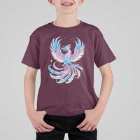 Transgender Phoenix Reborn T Shirt For Kid Trans Pride Flag Bird