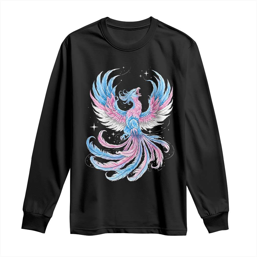 Transgender Phoenix Reborn Long Sleeve Shirt Trans Pride Flag Bird