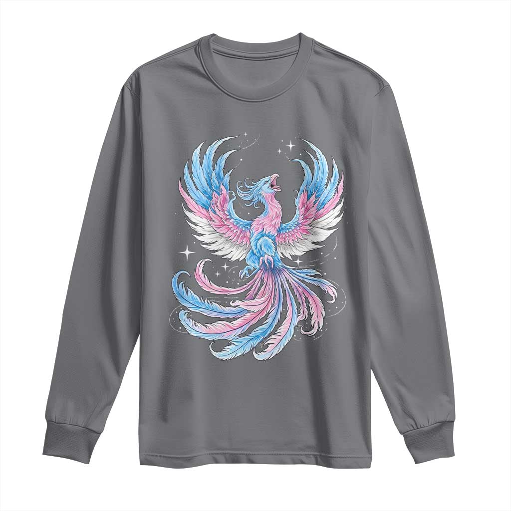 Transgender Phoenix Reborn Long Sleeve Shirt Trans Pride Flag Bird