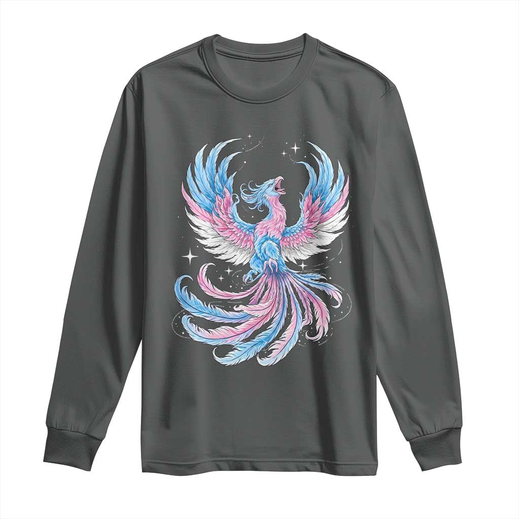 Transgender Phoenix Reborn Long Sleeve Shirt Trans Pride Flag Bird