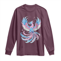 Transgender Phoenix Reborn Long Sleeve Shirt Trans Pride Flag Bird