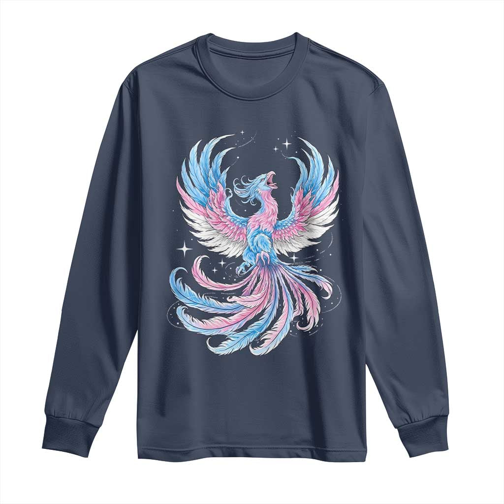 Transgender Phoenix Reborn Long Sleeve Shirt Trans Pride Flag Bird