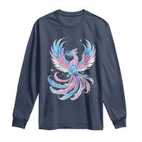 Transgender Phoenix Reborn Long Sleeve Shirt Trans Pride Flag Bird