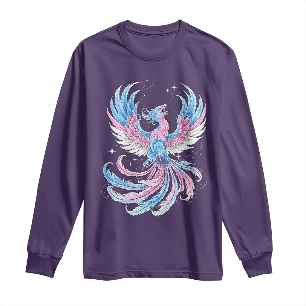 Transgender Phoenix Reborn Long Sleeve Shirt Trans Pride Flag Bird