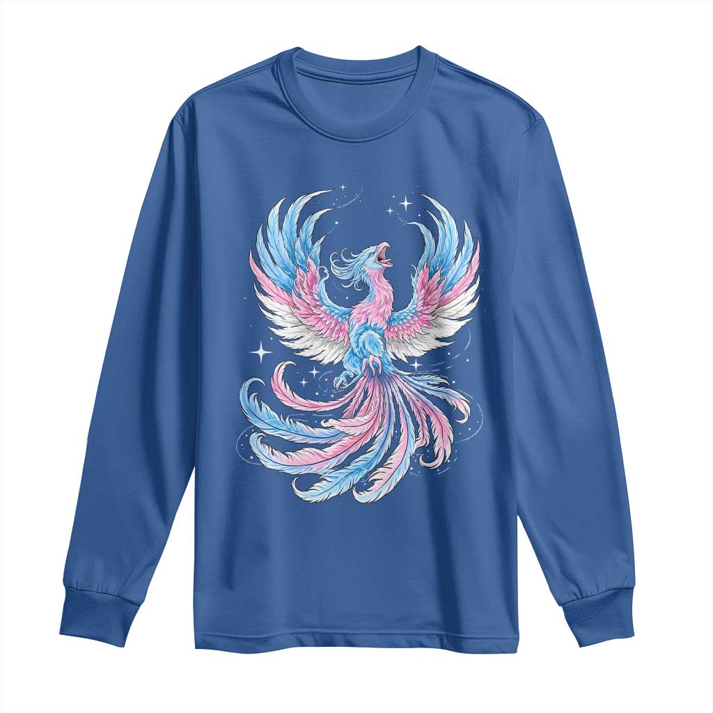 Transgender Phoenix Reborn Long Sleeve Shirt Trans Pride Flag Bird