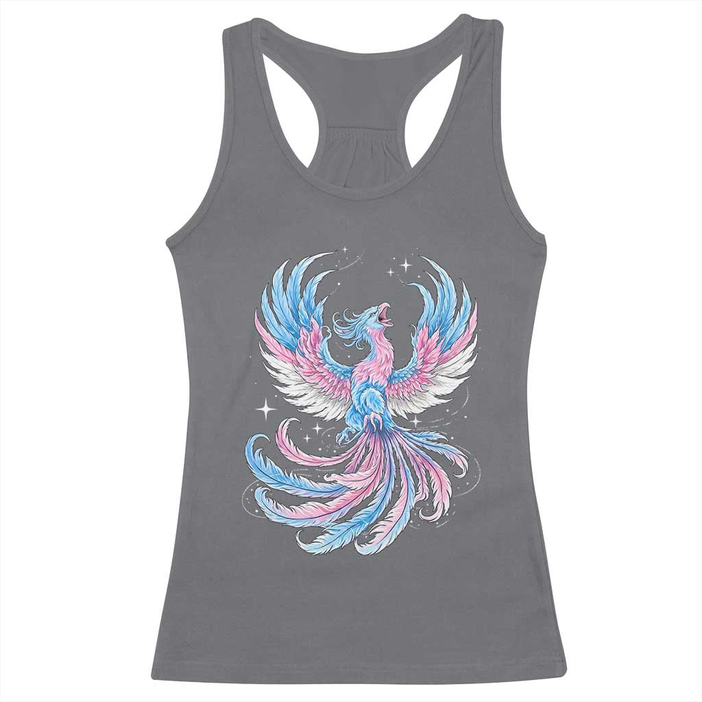 Transgender Phoenix Reborn Racerback Tank Top Trans Pride Flag Bird