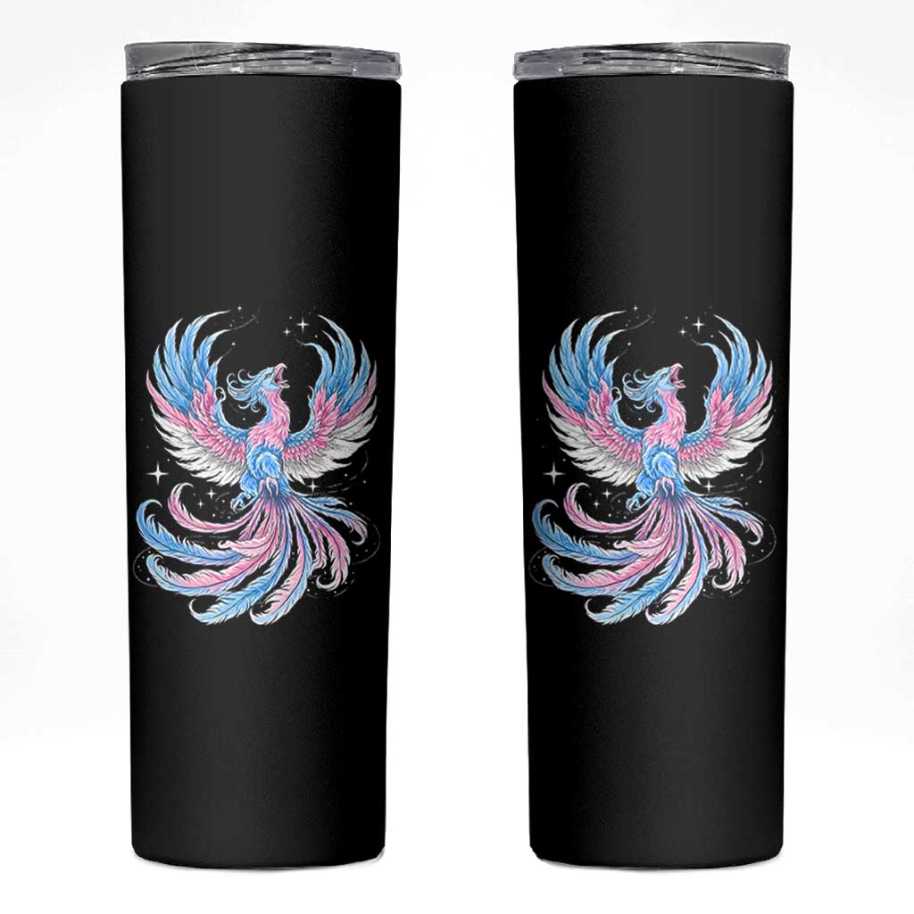 Transgender Phoenix Reborn Skinny Tumbler Trans Pride Flag Bird