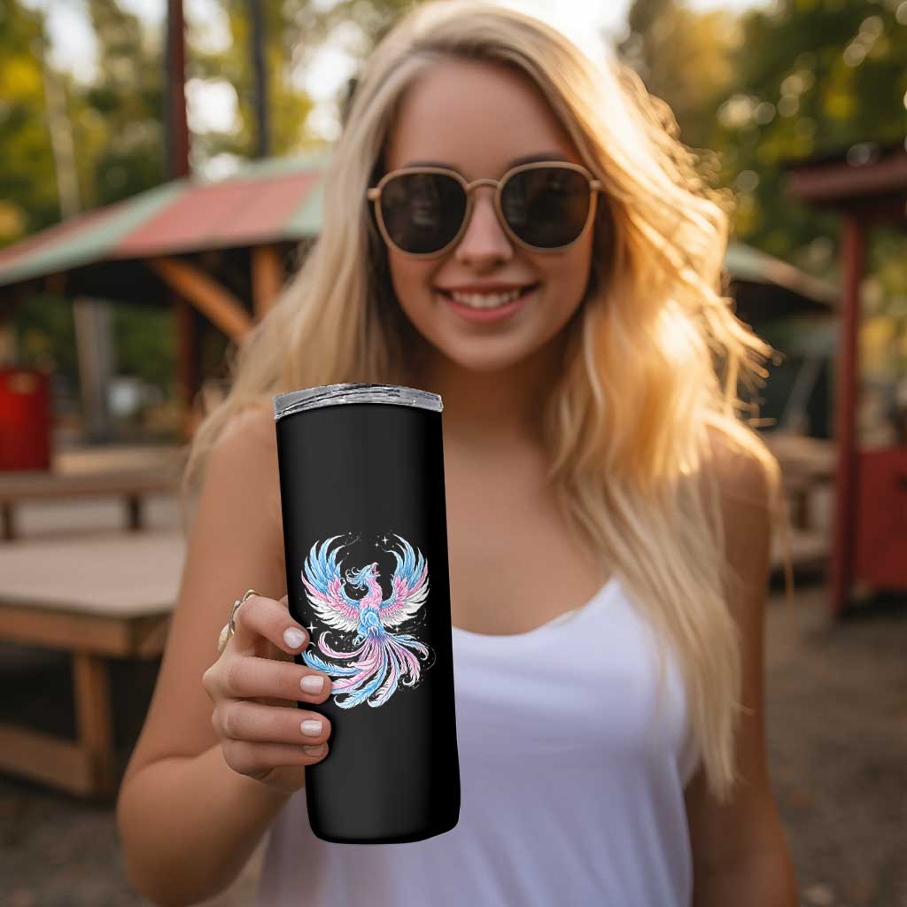 Transgender Phoenix Reborn Skinny Tumbler Trans Pride Flag Bird