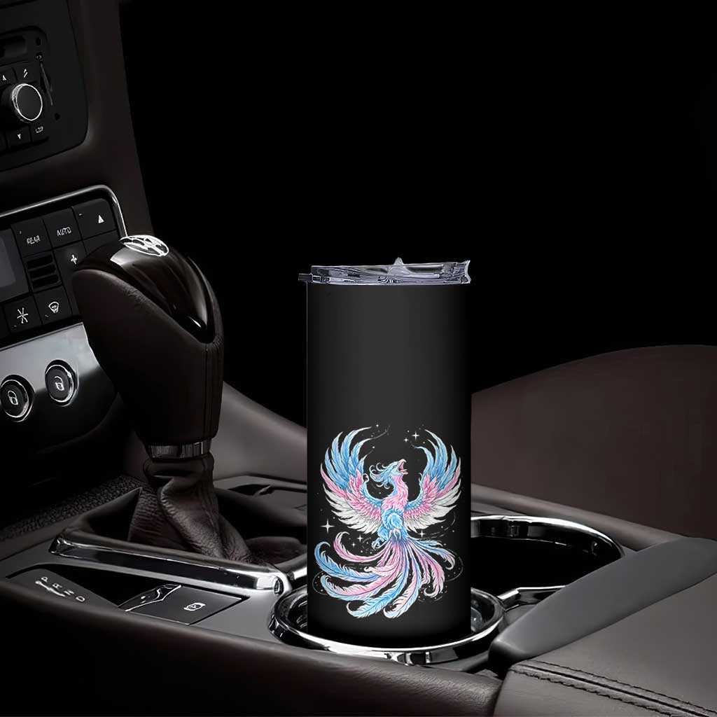 Transgender Phoenix Reborn Skinny Tumbler Trans Pride Flag Bird