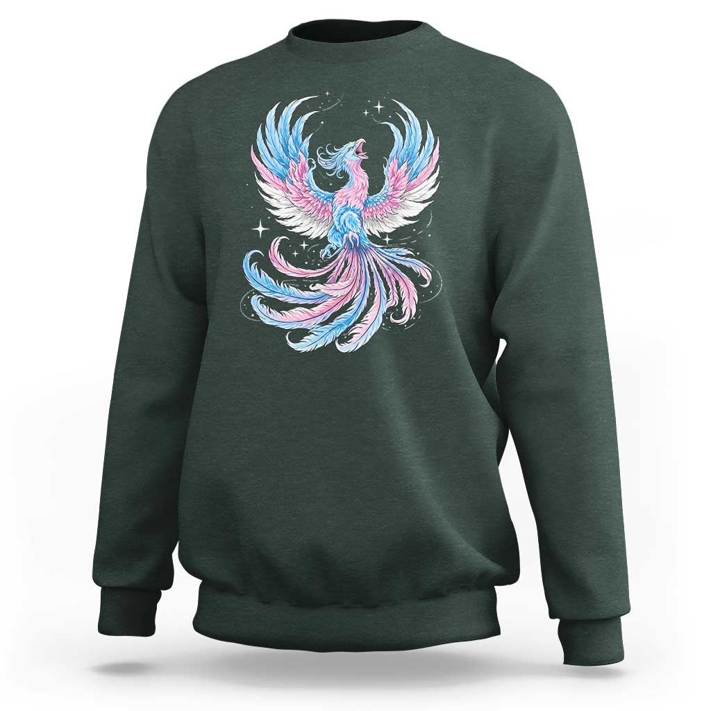 Transgender Phoenix Reborn Sweatshirt Trans Pride Flag Bird