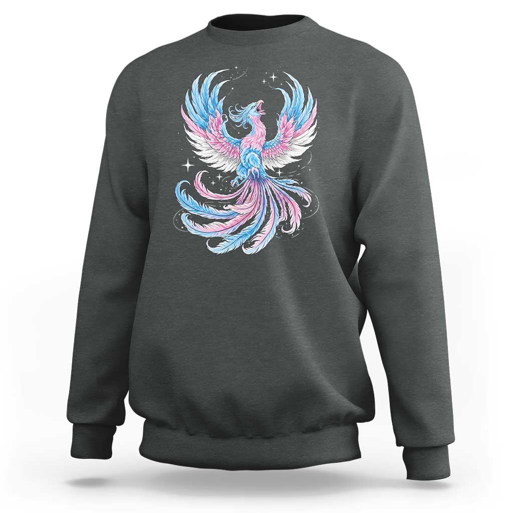 Transgender Phoenix Reborn Sweatshirt Trans Pride Flag Bird