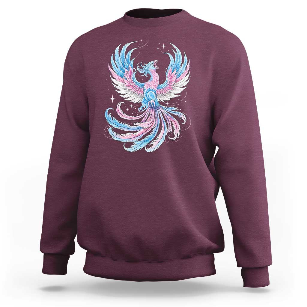 Transgender Phoenix Reborn Sweatshirt Trans Pride Flag Bird