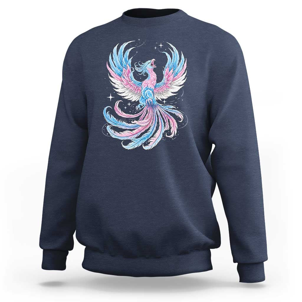 Transgender Phoenix Reborn Sweatshirt Trans Pride Flag Bird