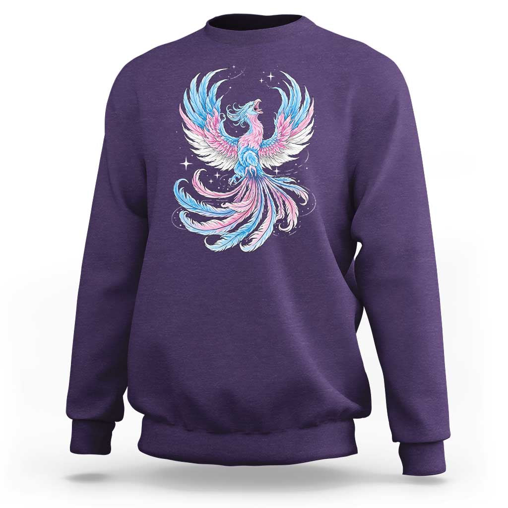 Transgender Phoenix Reborn Sweatshirt Trans Pride Flag Bird