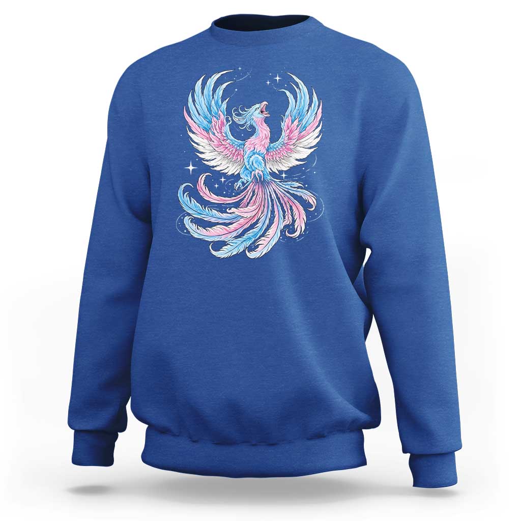 Transgender Phoenix Reborn Sweatshirt Trans Pride Flag Bird