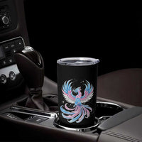 Transgender Phoenix Reborn Tumbler Cup Trans Pride Flag Bird