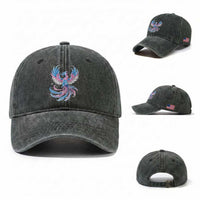 Transgender Phoenix Reborn Washed Cotton Baseball Cap Trans Pride Flag Bird