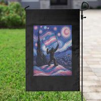 Bigfoot Starry Night Trans Rights Garden Flag Sasquatch LGBTQ Pride