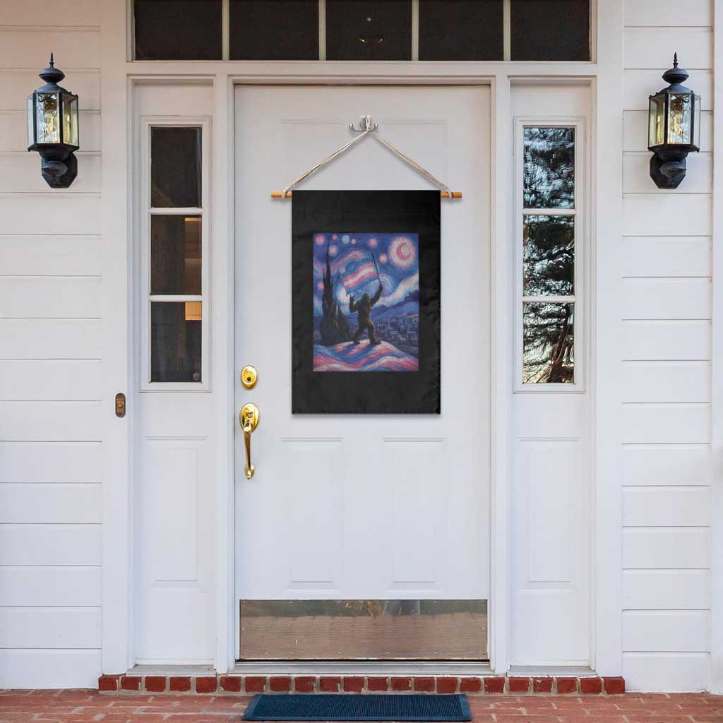 Bigfoot Starry Night Trans Rights Garden Flag Sasquatch LGBTQ Pride