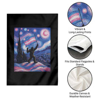 Bigfoot Starry Night Trans Rights Garden Flag Sasquatch LGBTQ Pride