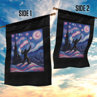 Bigfoot Starry Night Trans Rights Garden Flag Sasquatch LGBTQ Pride